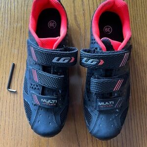 Women’s Louis Garneau Multi Air Flex Bike Shoes HRS-80 Black Orange Sz 7.5 (39)